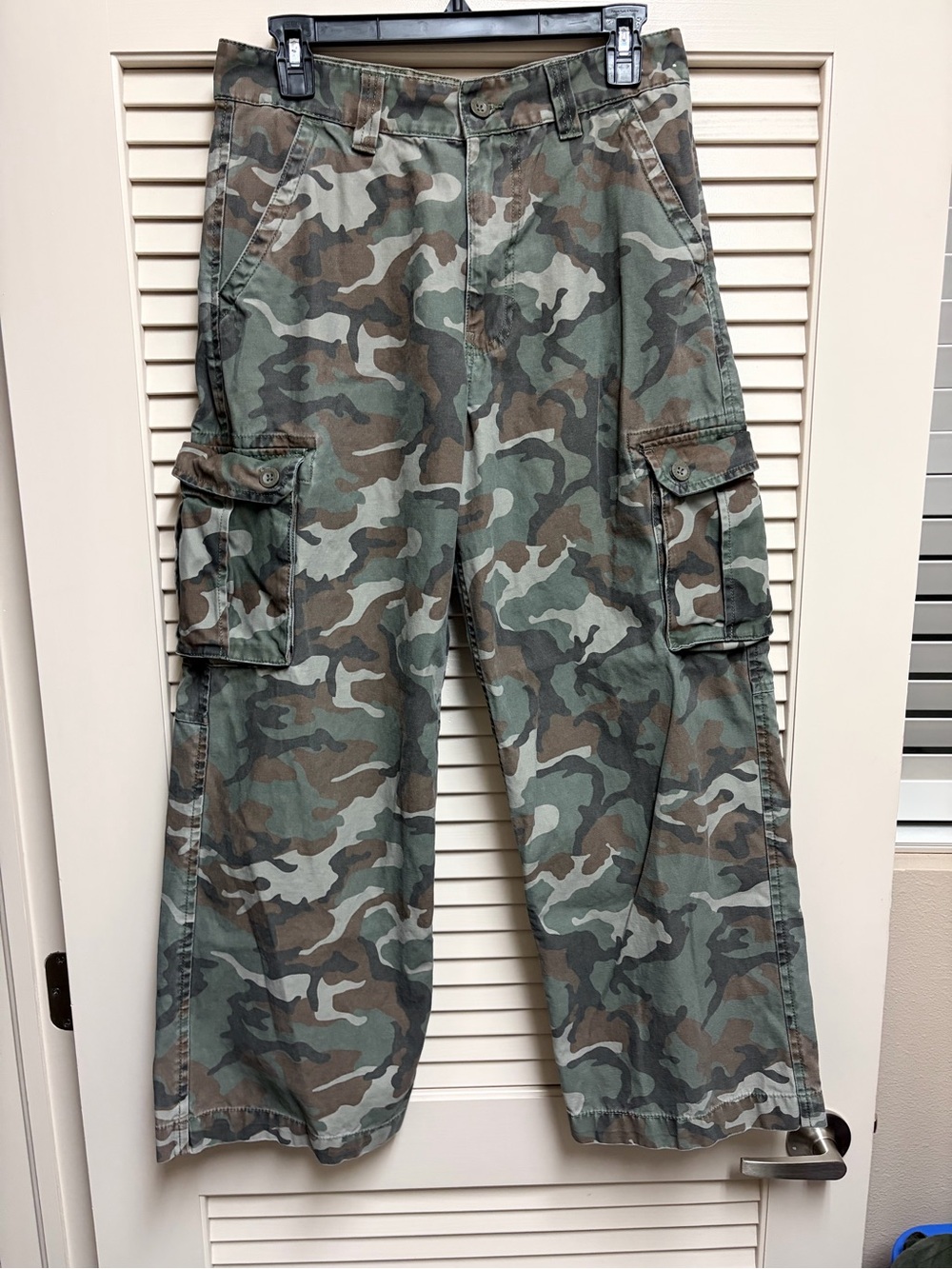 Arizona Jean Co Cargo Pants Boys 16 Husky Camo Military Tactical Wide Leg Cotton